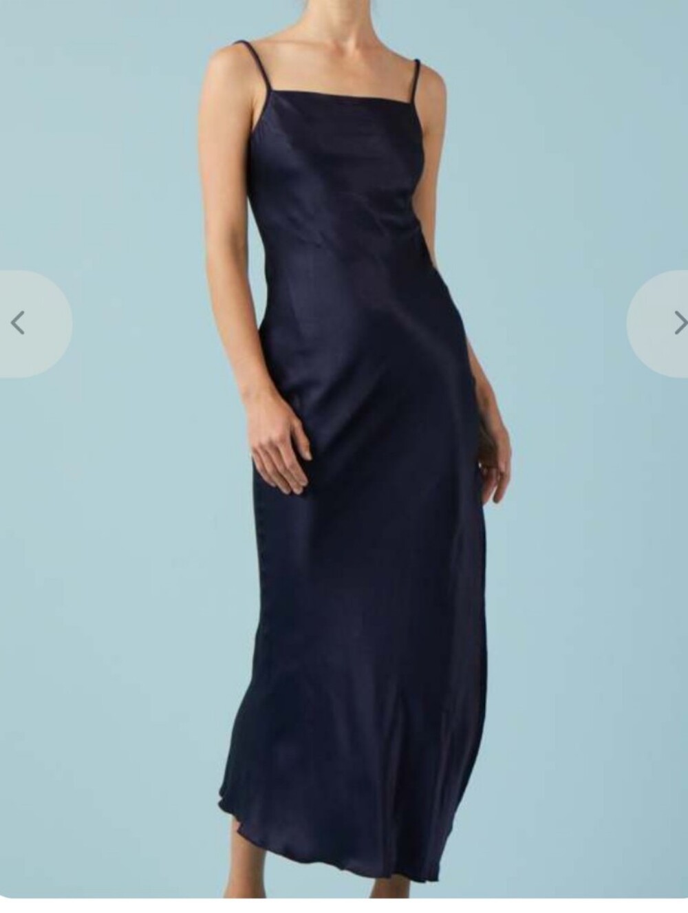 Sophie Rue Midnight Navy Satin Slip Maxi Dress